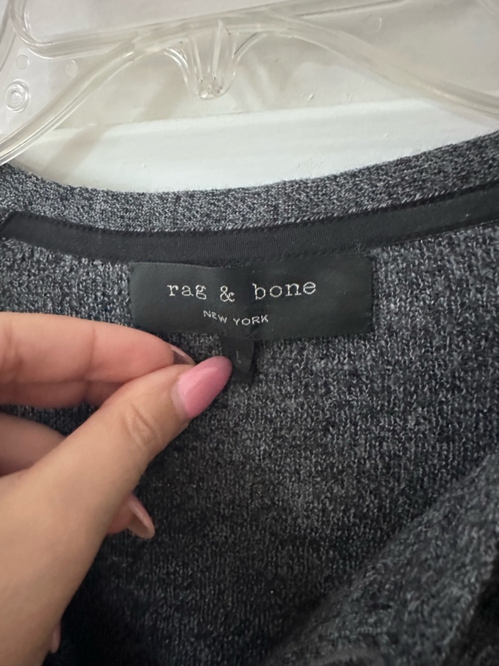 Rag & Bone New York Henley Sweater — Charcoal Grey - size L - Picture 3 of 5